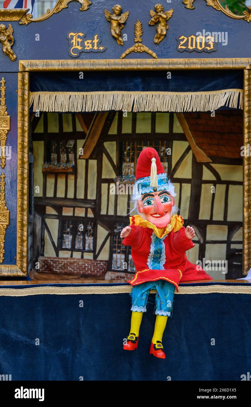 Mr. Punch Puppe beim Covent Garden May Fayre und Puppet Festival. 12. Mai 2024. Stockfoto