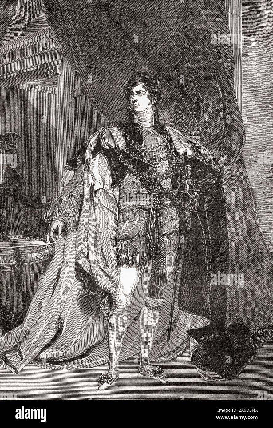 Georg IV., 1762–1830. König des Vereinigten Königreichs von Großbritannien und Irland und König von Hannover, 1820–1830. Aus Cassells illustrierter Geschichte Englands. Stockfoto