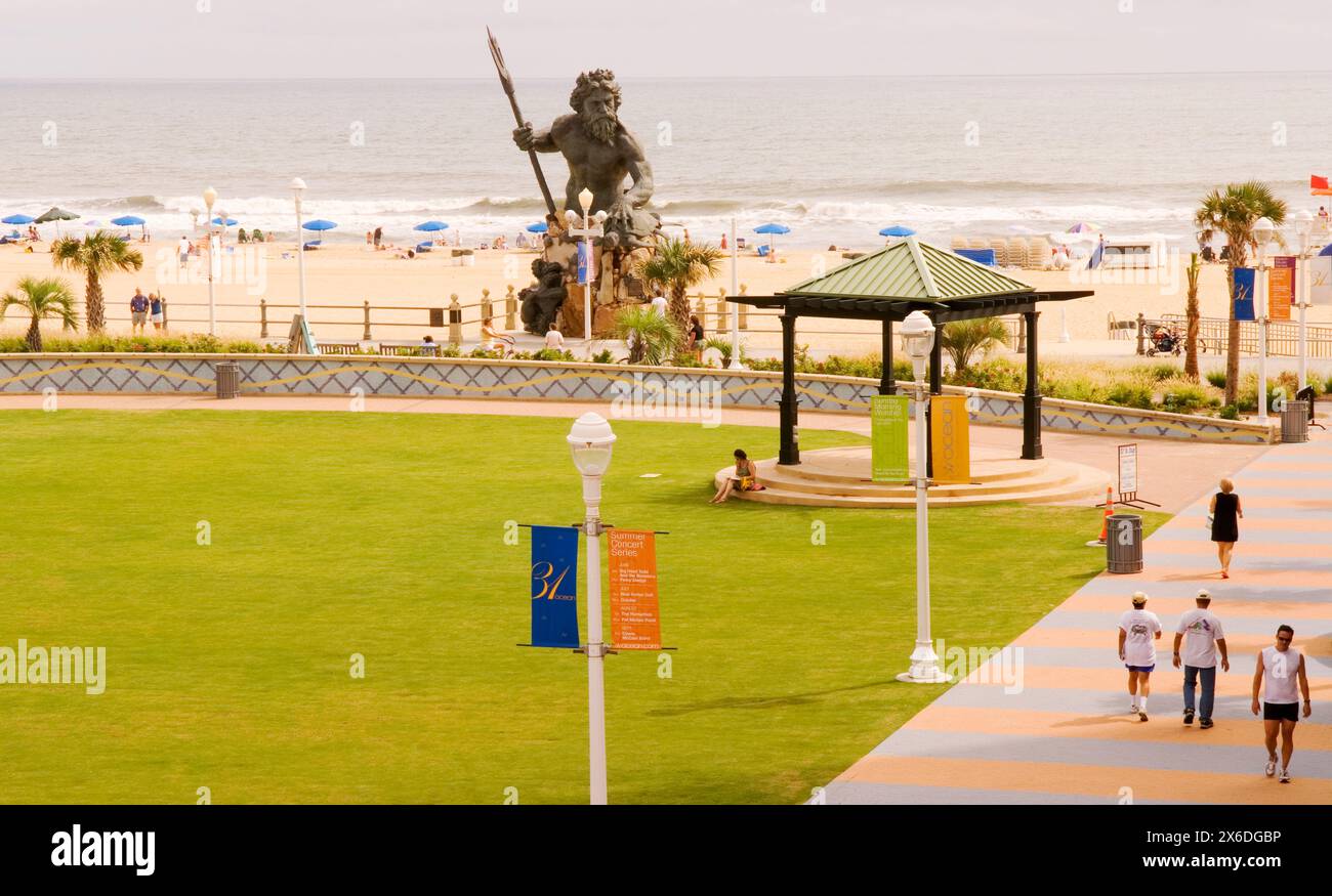 Malerischer Blick auf Virginia Beach in Chesapeake Bay, Virginia, USA. Stockfoto