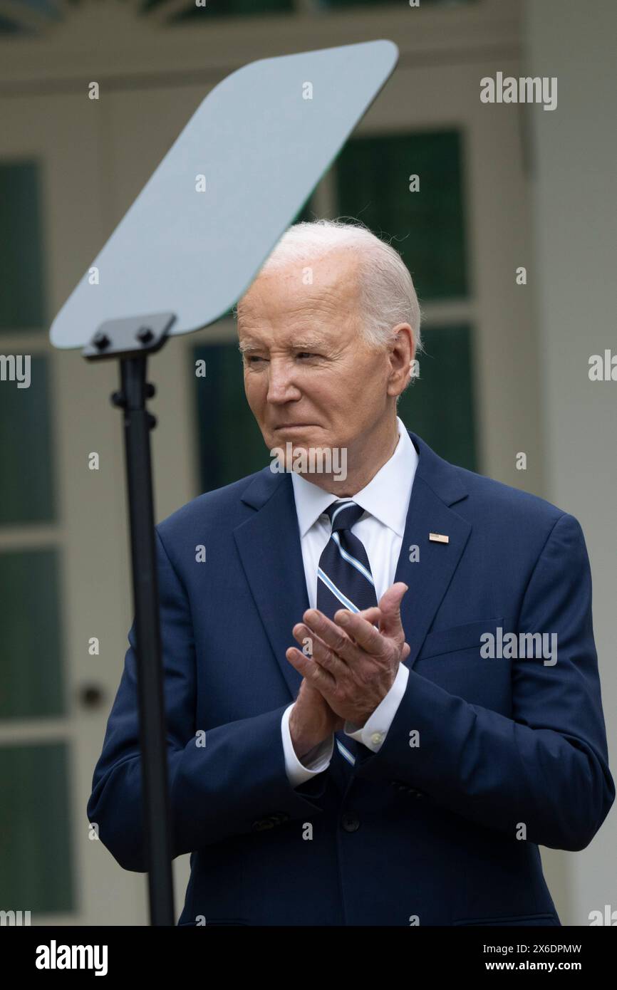 US-Präsident Joe Biden kommentiert am 14. Mai 2024 im Weißen Haus in Washington, DC, amerikanische Investitionen und Arbeitsplätze. Kredit: Chris Kleponis/CNP Stockfoto