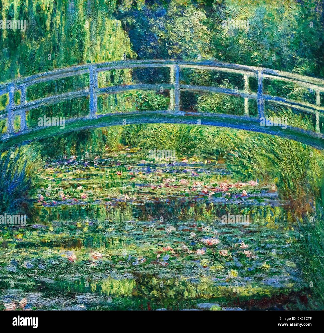 CLAUDE MONET (1840–1926) französischer Maler und Gründer der impressionistischen Malerei. Seine Wasserlilien und die Japanische Brücke, gemalt 1897-1899, heute im Princeton University Art Museum Stockfoto