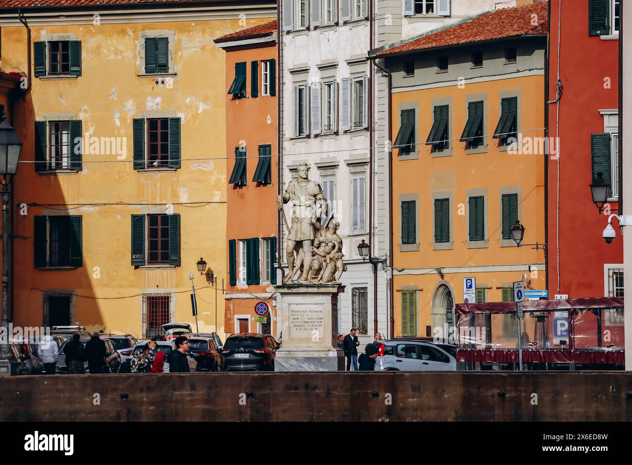Pisa, Italien - 30. Dezember 2023: Stadtzentrum von Pisa, Toskana, Mittelitalien Stockfoto