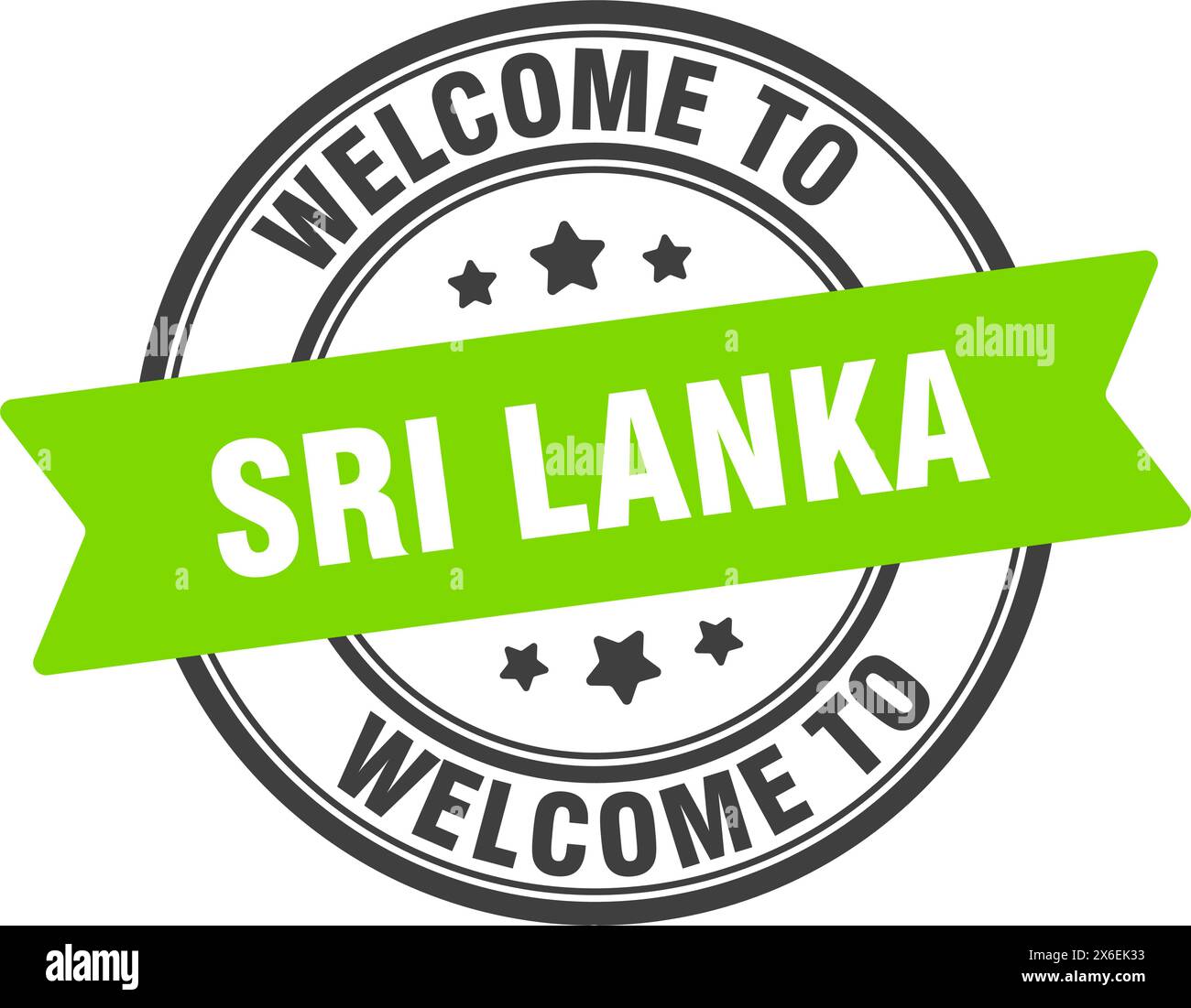 Willkommen bei Sri Lanka Stempel. Sri Lanka rundes Schild isoliert auf weißem Hintergrund Stock Vektor