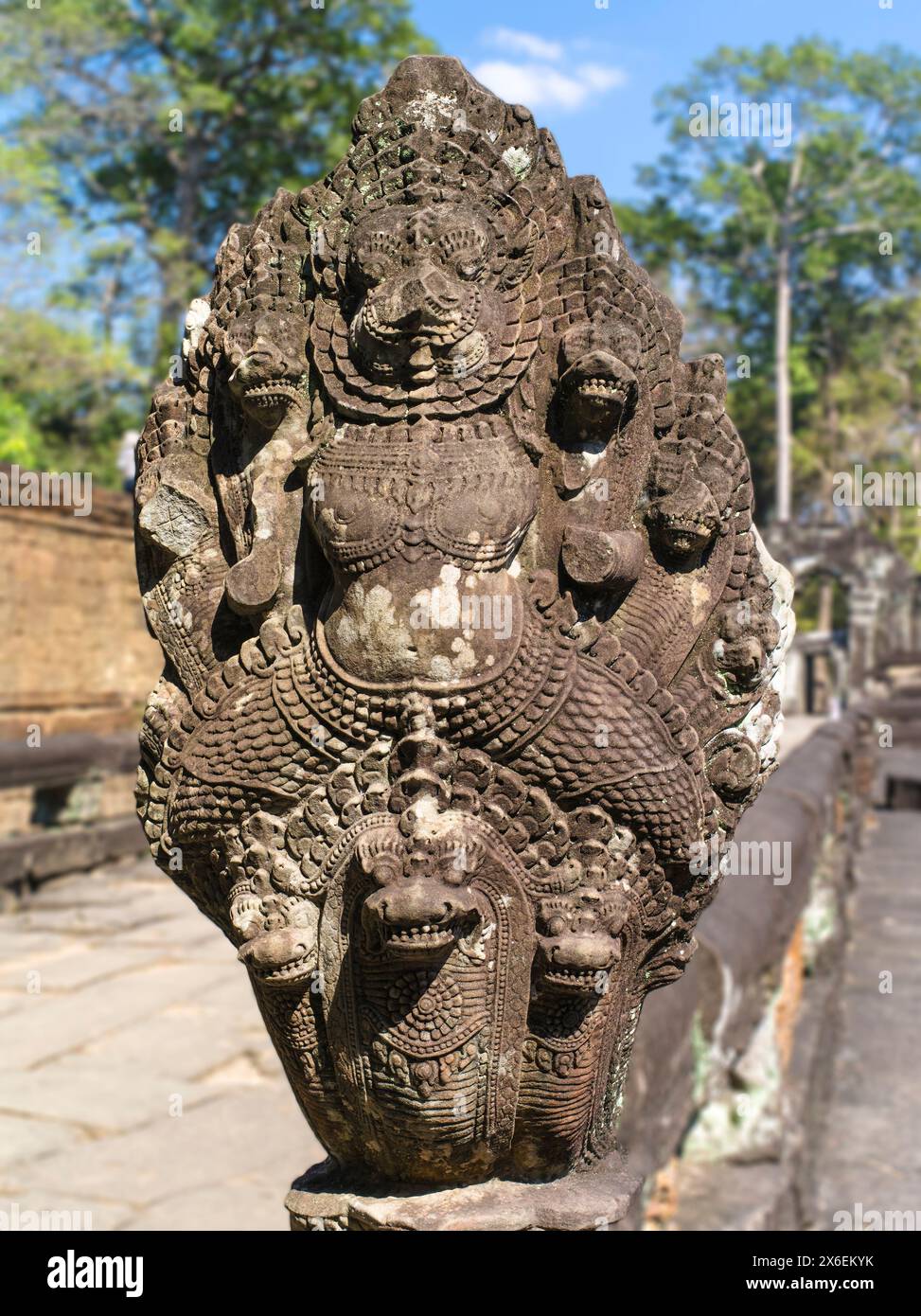 Preah Khan, manchmal auch als Prah Khan bezeichnet, ist ein Tempel in Angkor, Kambodscha, der im 12. Jahrhundert für König Jayavarman VII. Erbaut wurde Stockfoto