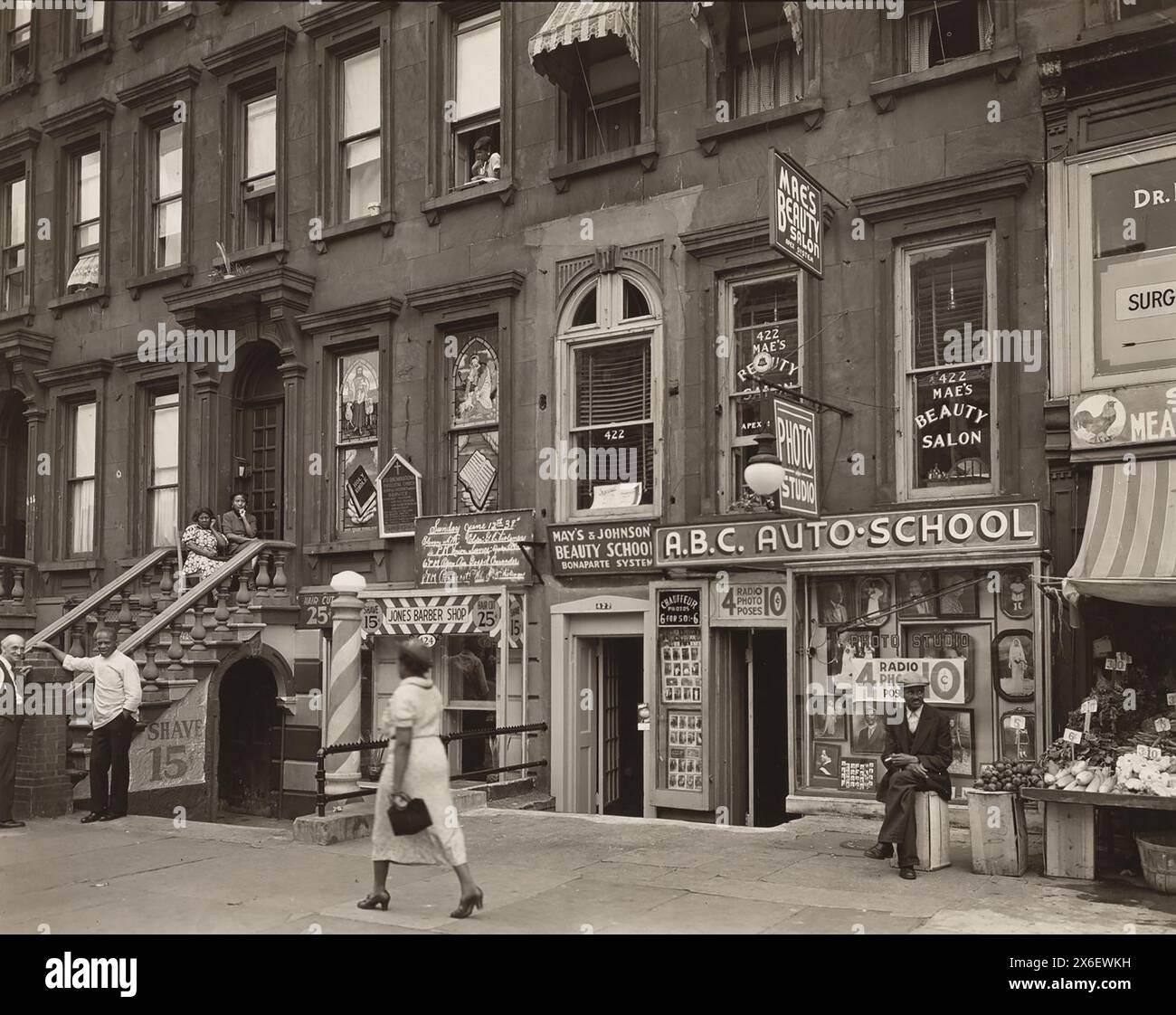 422-424 Lenox Avenue, Harlem, New York City, New York, USA, Berenice Abbott, Federal Art Project, Changing New York, Juni 1938 Stockfoto