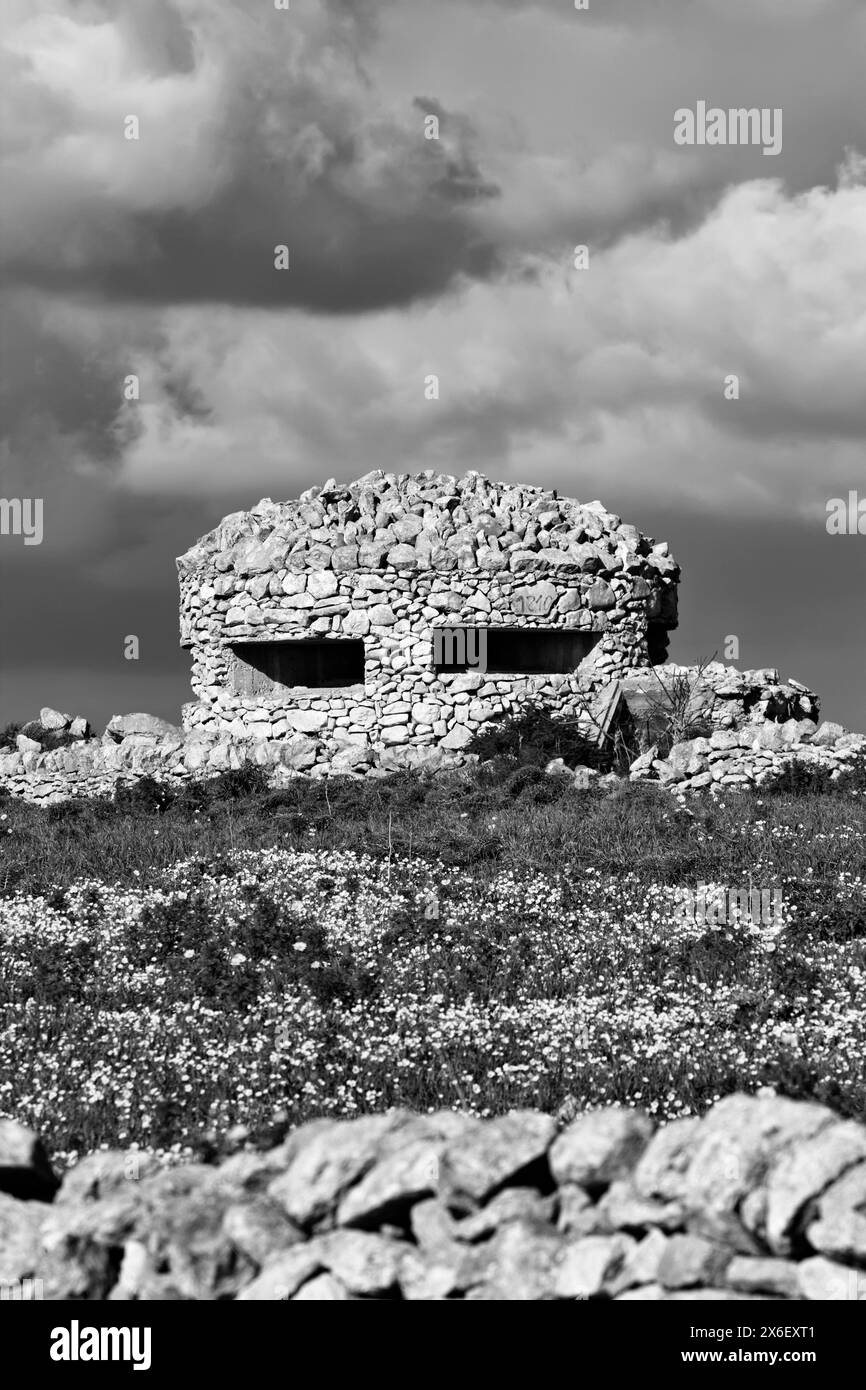 Italien, Sizilien, Marina di Ragusa, Landschaft, Zweiter Weltkrieg deutsche bunker Stockfoto