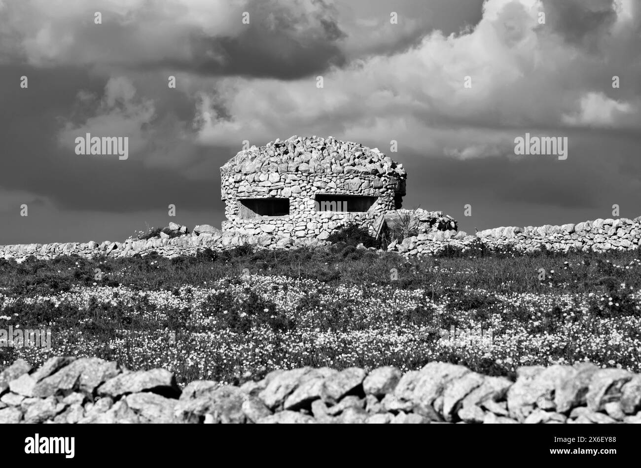 Italien, Sizilien, Marina di Ragusa, Landschaft, Zweiter Weltkrieg deutsche bunker Stockfoto