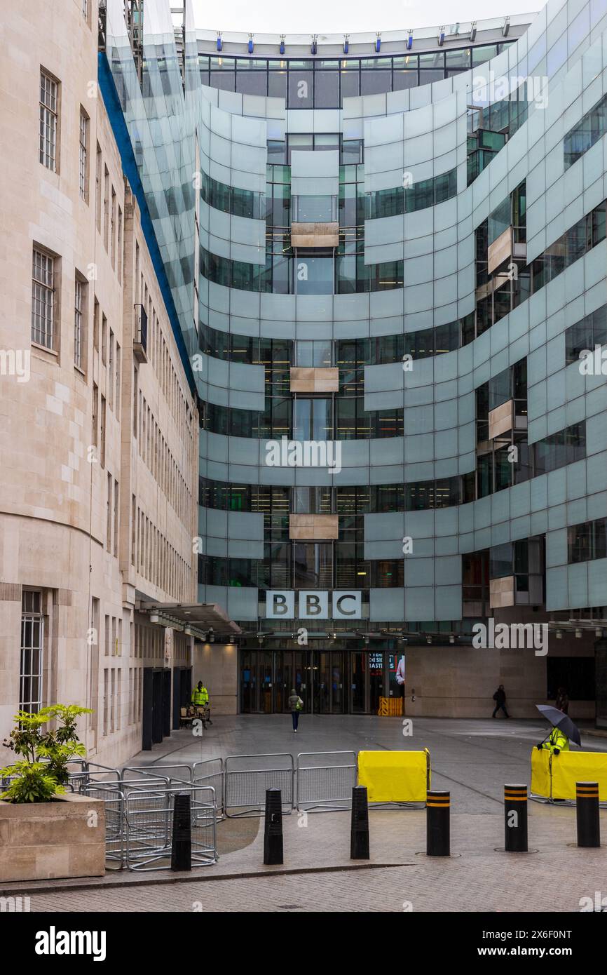 BBC Broadcasting House, London, Sonntag, 28. April 2024. Foto: David Rowland / One-Image.com Stockfoto