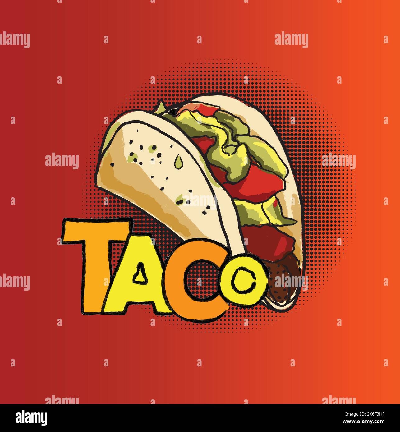 mexikanische Tacos-Illustration Stock Vektor