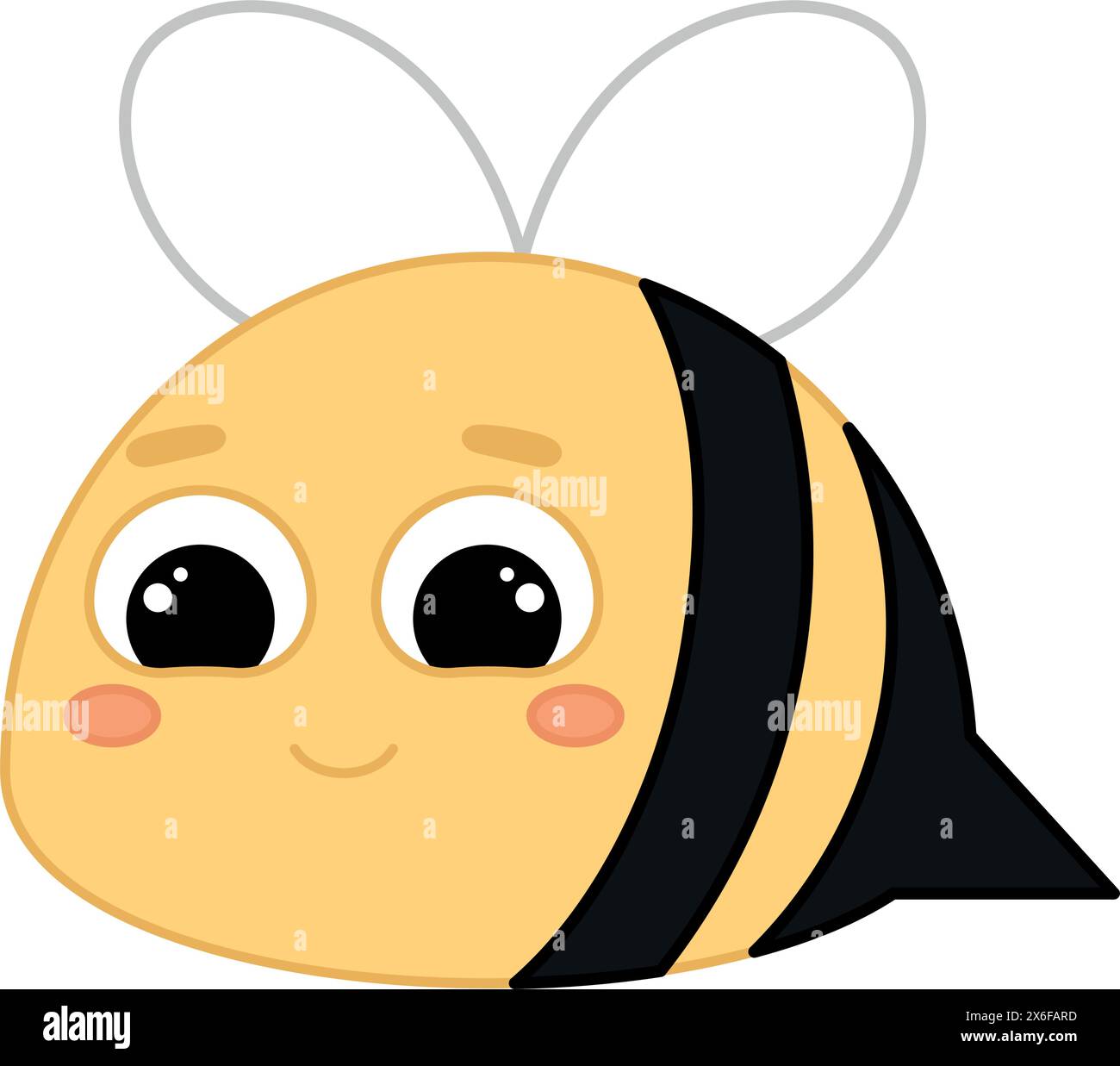 Niedliche Kawaii Biene Emoji Icon Vektor Stock Vektor