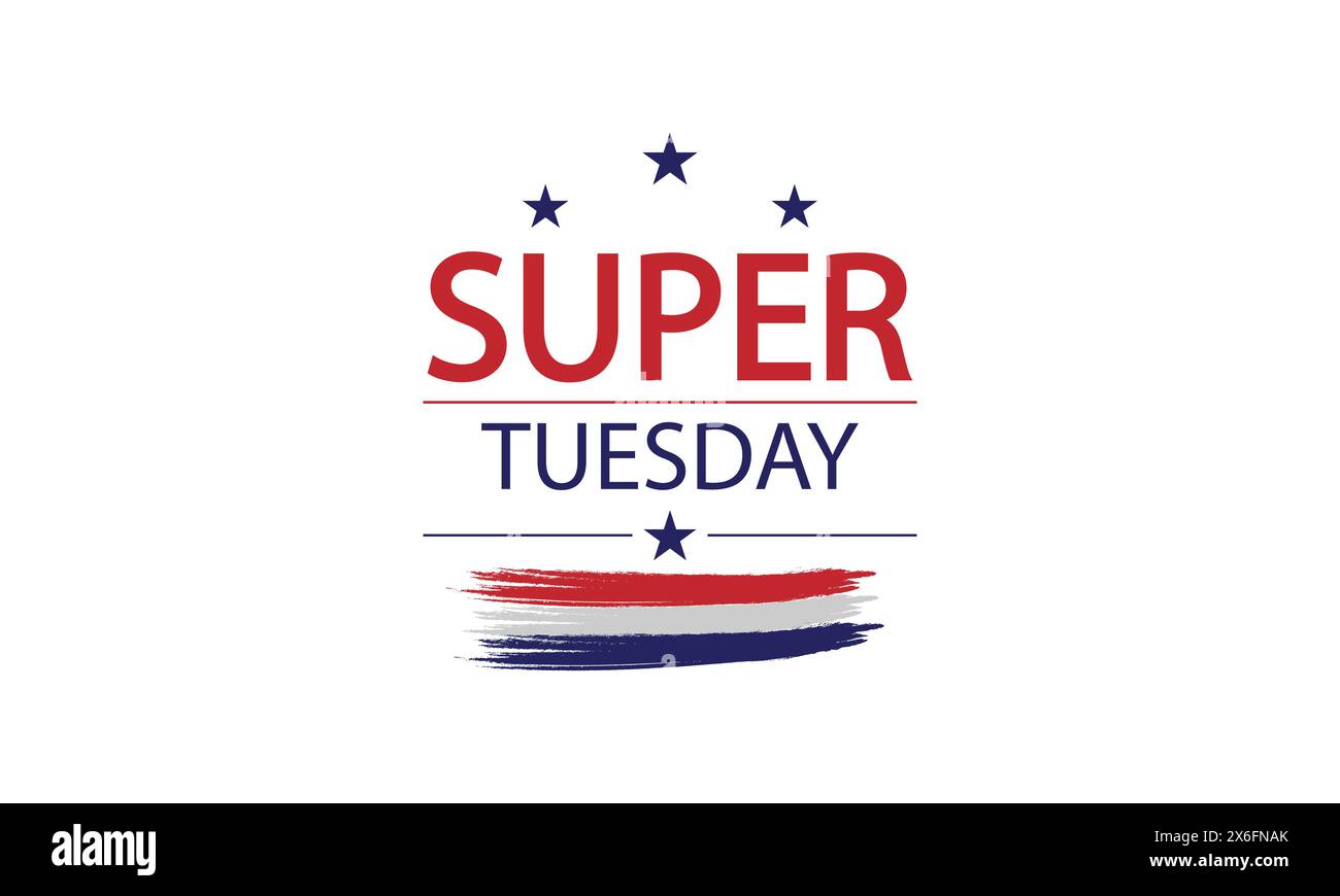 Feiern Sie Demokratie in Mode Super Tuesday Looks mit der amerikanischen Flagge Stock Vektor