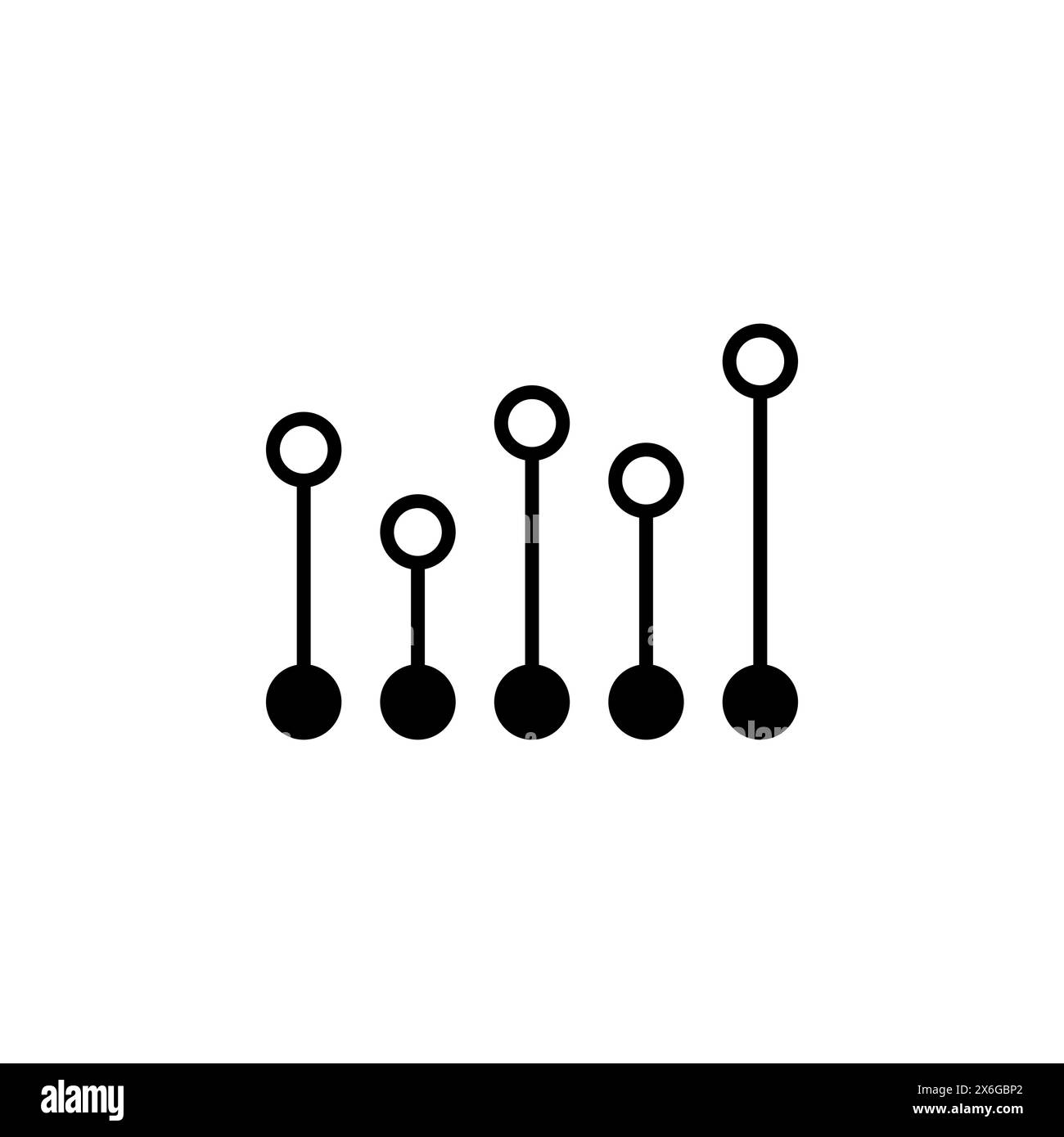 Music Equalizer Sound Waves flaches Vektorsymbol. Einfaches, ausgefülltes Symbol auf weißem Hintergrund. Music Equalizer Sound Waves Sign Design Vorlage für W Stock Vektor