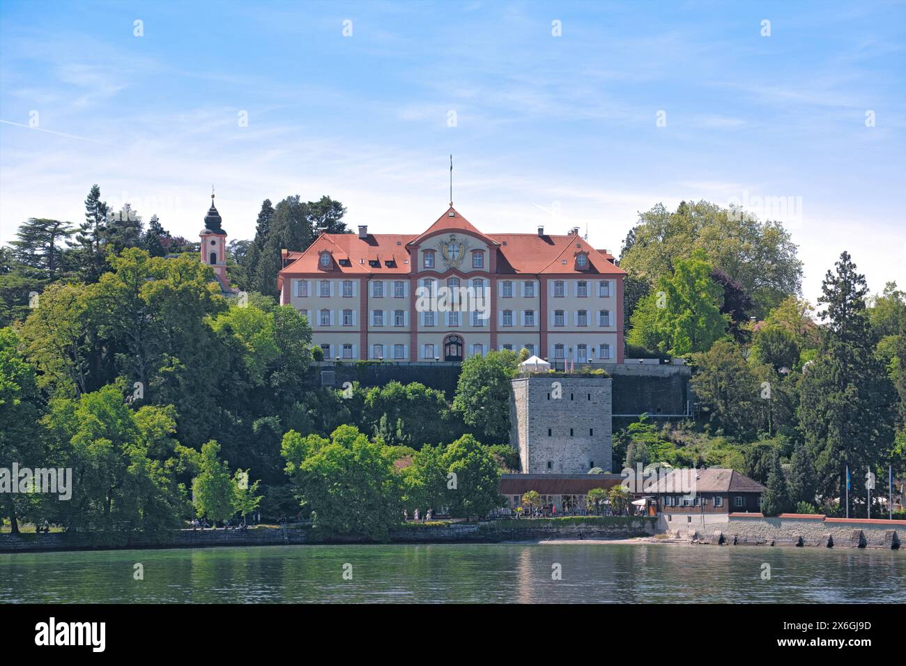 Insel Mainau, Blick zum Schloss *** Insel Mainau, Blick auf das Schloss Stockfoto