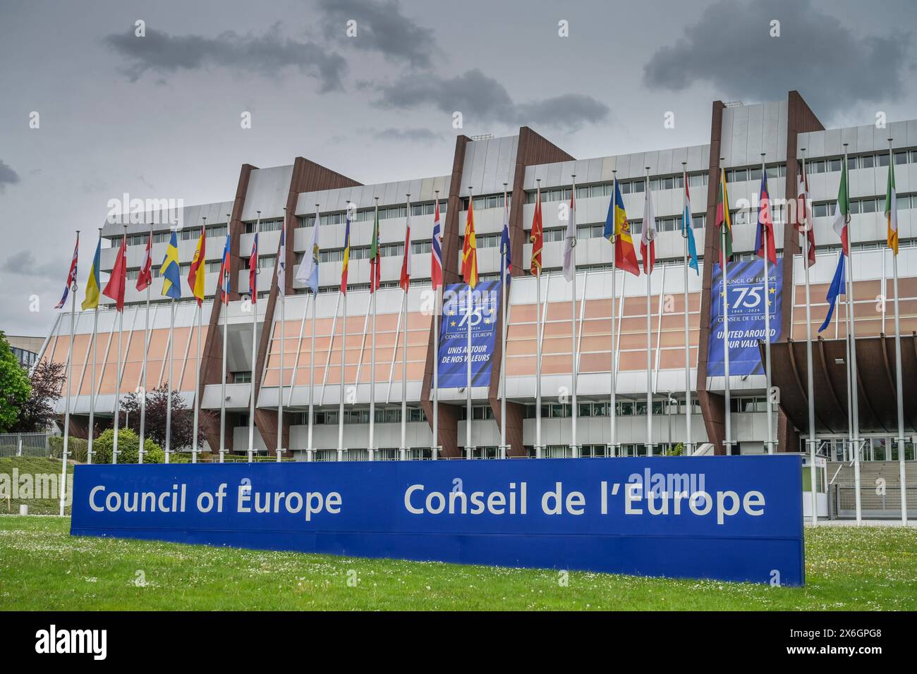 Europarat, Palais de Europe, Av. De l'Europe, Straßburg, Département Bas-Rhin, Frankreich Stockfoto