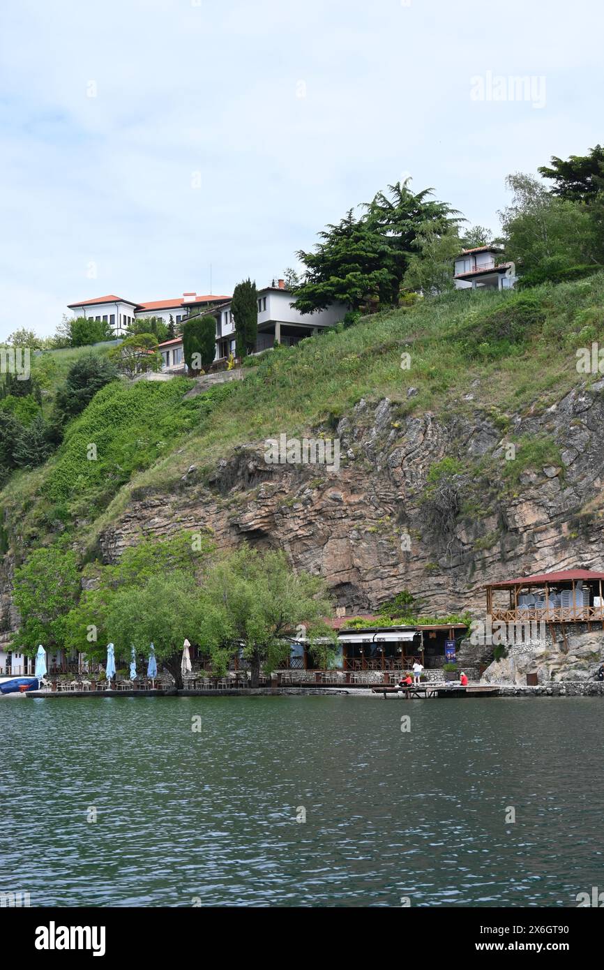 Nordmakedonien, Ohrid, Blick von einem Boot Part 3 Stockfoto