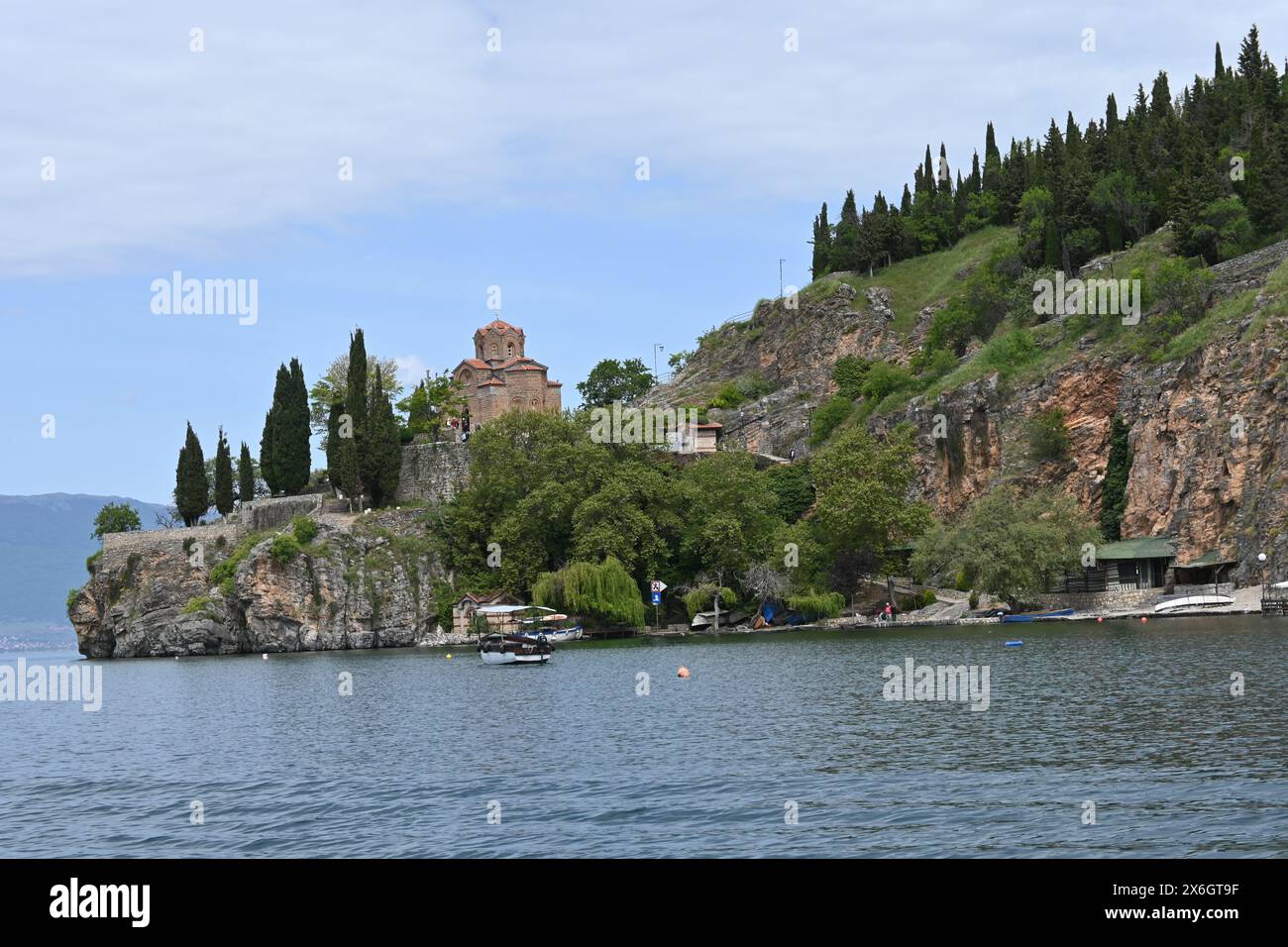 Nordmakedonien, Ohrid, Blick von einem Boot Part 3 Stockfoto