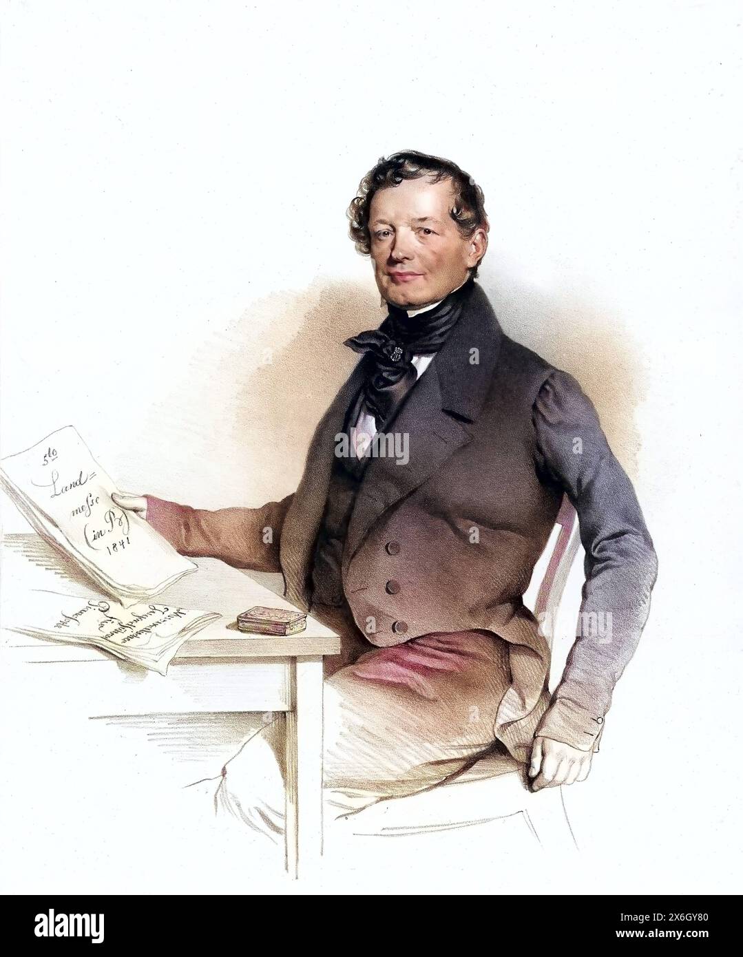 Anton Diabelli geb. 5. September 1781 in Mattsee im heutigen Land Salzburg, gest. 8. April 1858 in Wien war ein oesterreichischer Komponist, Gitarrist Stockfoto