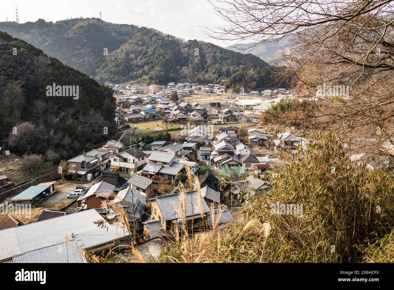 Aussichtspunkt entlang der Nakahechi Kumano Kodo Pilgerroute, Takahara, Wakayama, Japan Stockfoto