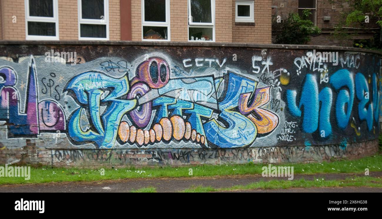 Street Art/Graffiti, Glasgow, Schottland, Großbritannien Stockfoto