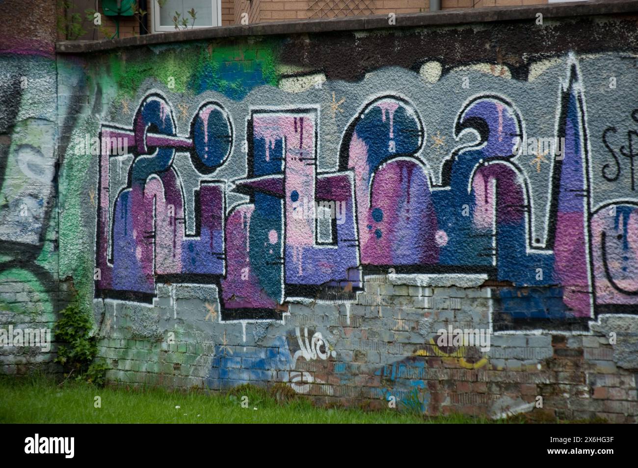 Street Art/Graffiti, Glasgow, Schottland, Großbritannien Stockfoto