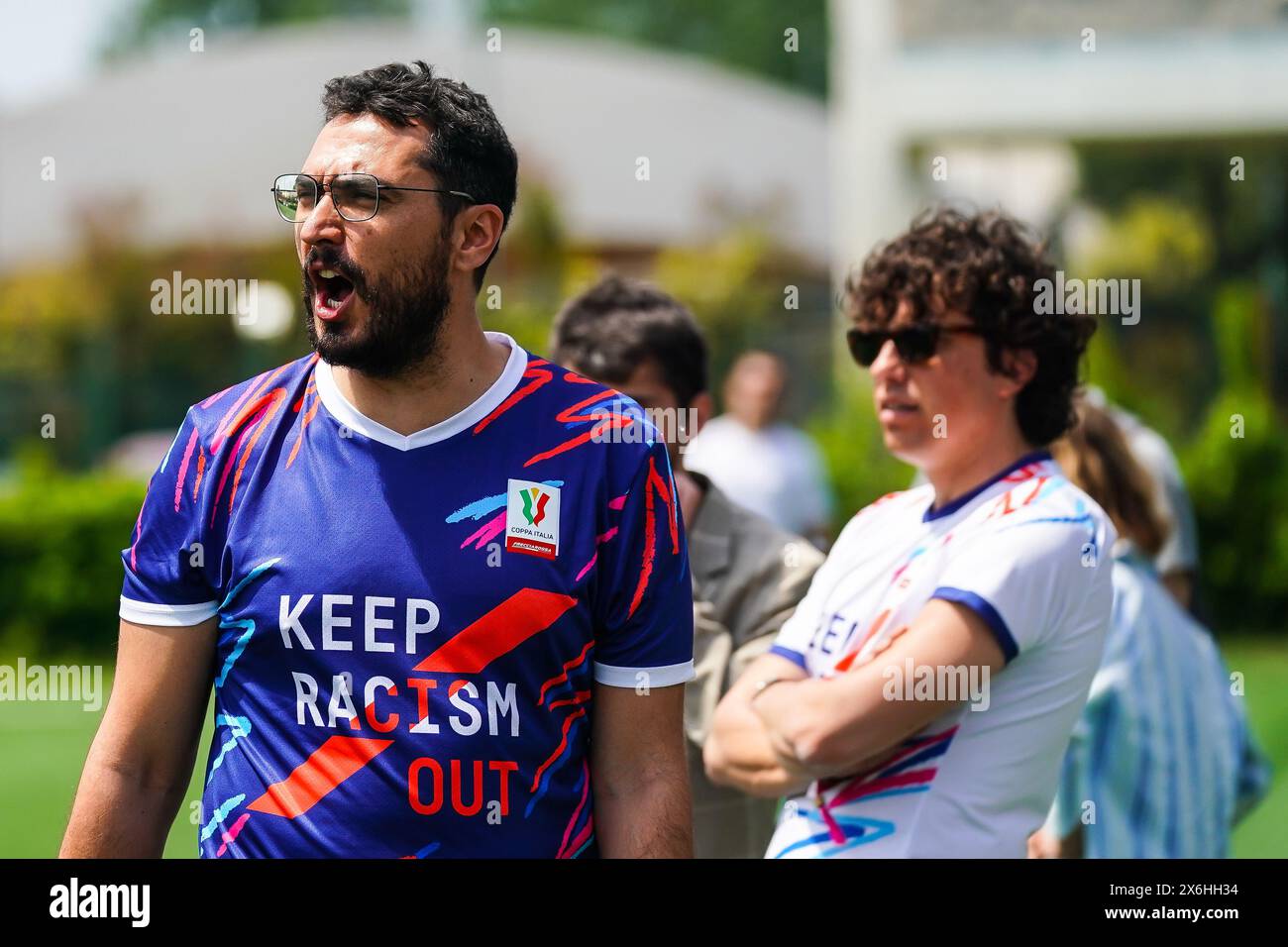 Rom, Italien. Mai 2024. „Gli Autogol“ während der YouTuber-Liga in Rom vor dem Finale zwischen Atalanta und Juventus am Mittwoch, 15. Mai 2024. Sport - Fußball . (Foto: Spada/LaPresse) Credit: LaPresse/Alamy Live News Stockfoto