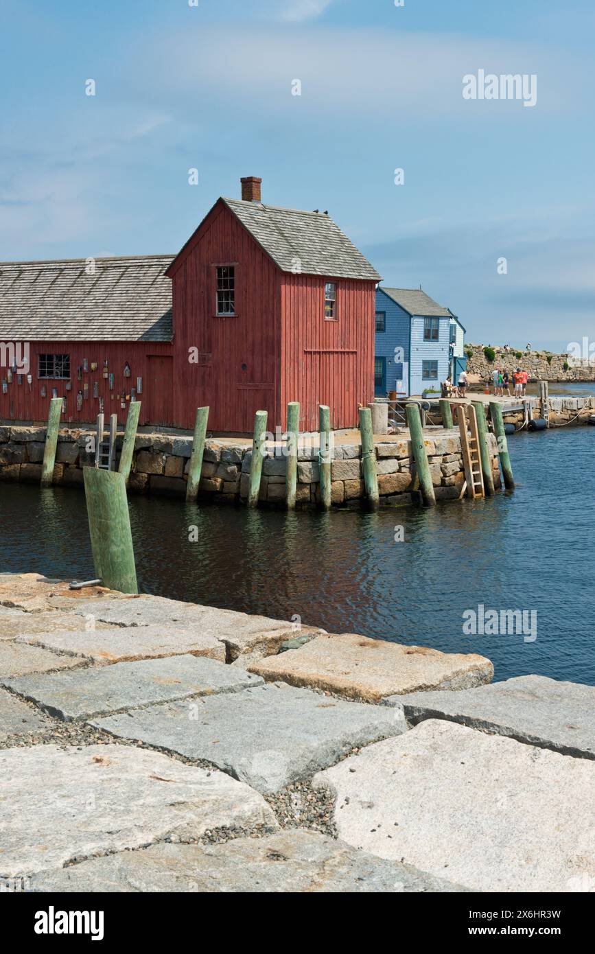 Motiv 1 Angelhütte. Bradley Wharf, Rockport, Cape Ann, Massachusetts, USA. Stockfoto