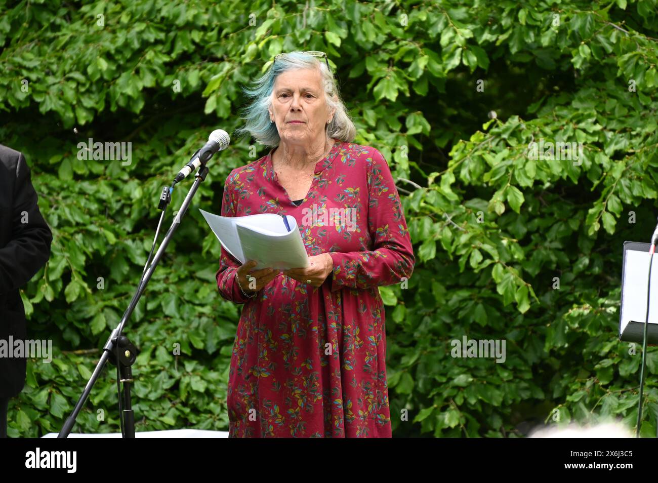 LONDON, ENGLAND, Großbritannien - 15. MAI 2024: Am 15. Mai, jedes Jahr an diejenigen gedenken, die sich weigerten, auf Gedenkfeier der Kriegsdienstverweigerer zu kämpfen, sowohl in der Vergangenheit als auch in der Gegenwart. Auf der ganzen Welt werden viele Menschen inhaftiert oder gezwungen, aus ihren Heimatländern zu fliehen, weil sie sich weigern, sich den Streitkräften am Tavistock Square in London anzuschließen. Quelle: Siehe Li/Picture Capital/Alamy Live News Stockfoto
