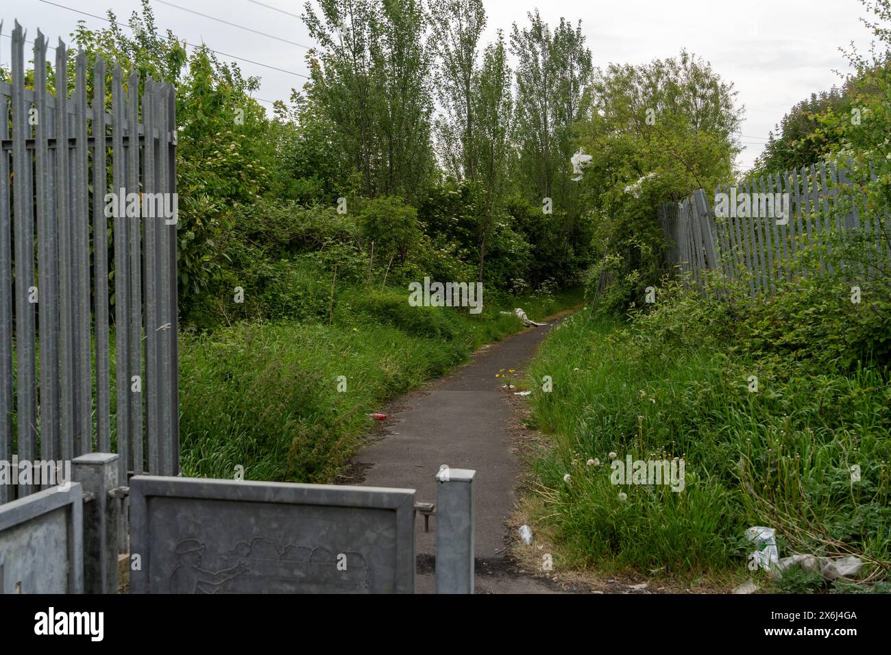 Middlesbrough, Großbritannien. Der Black Path, ein historischer Wanderweg durch industrielles Teesside. Stockfoto