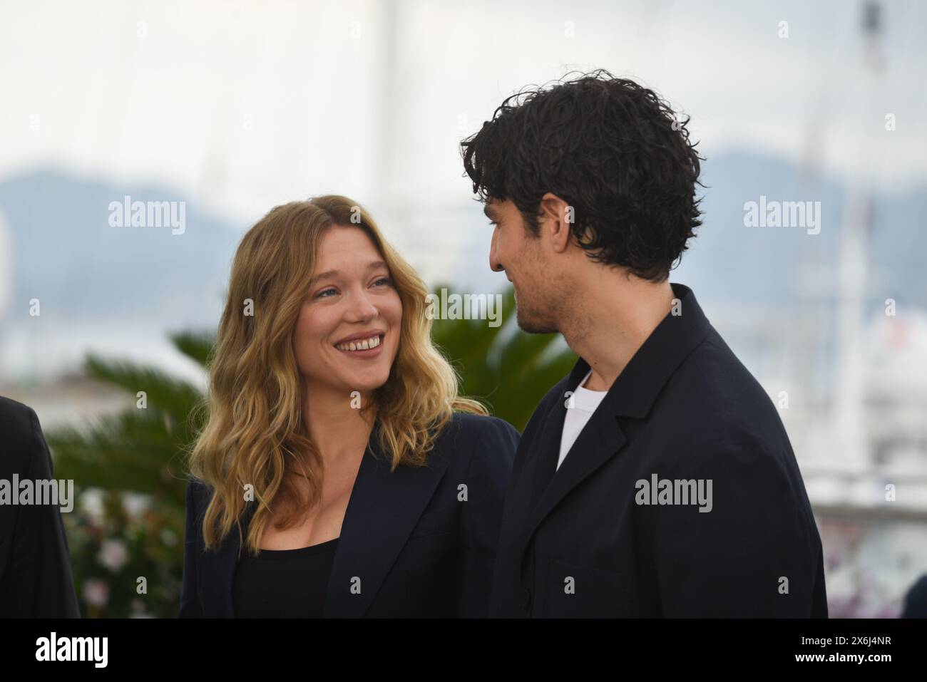 *** KEINE VERKÄUFE AN FRANZÖSISCHE MEDIEN ODER VERLAGE - RECHTE VORBEHALTEN ***15. Mai 2024 - Cannes, Frankreich: Lea Seydoux und Louis Garrel nehmen an der Fotokonferenz "The Second Act" während des 77. Filmfestivals in Cannes Teil. Stockfoto