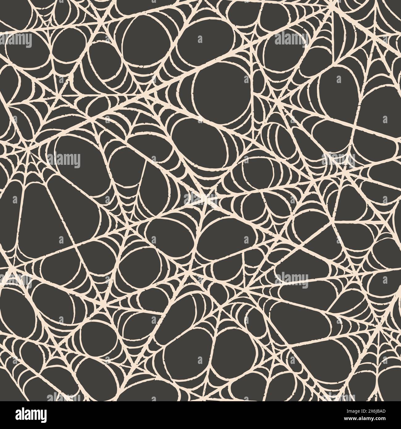 Nahtlose Vektormuster Hand gezeichnet endlose Spinnennetz, großartig für Halloween Dekor, Textil, Scrapbook. Vektorabbildung Stock Vektor