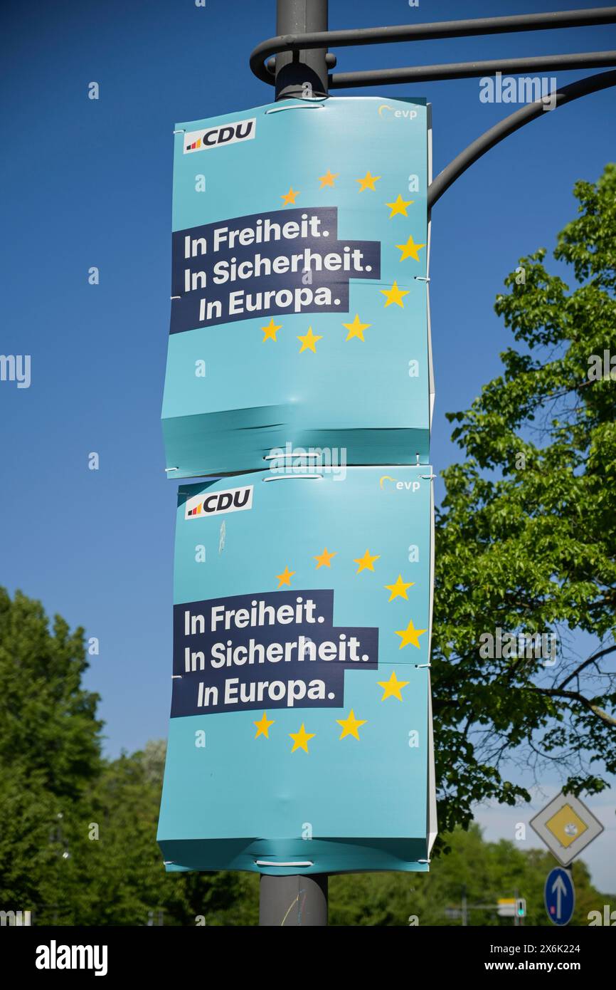 CDU-Wahlplakat für die Europawahlen 2024 in Berlin Stockfoto