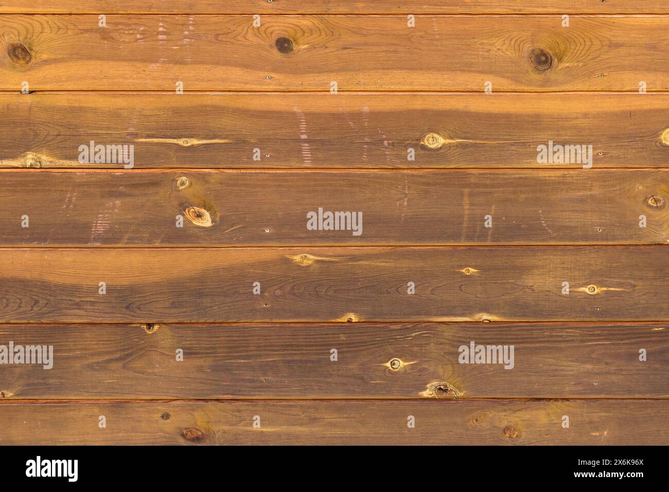 Grungy gelb braune Holzwand, Vorderansicht, Hintergrundfotostruktur Stockfoto