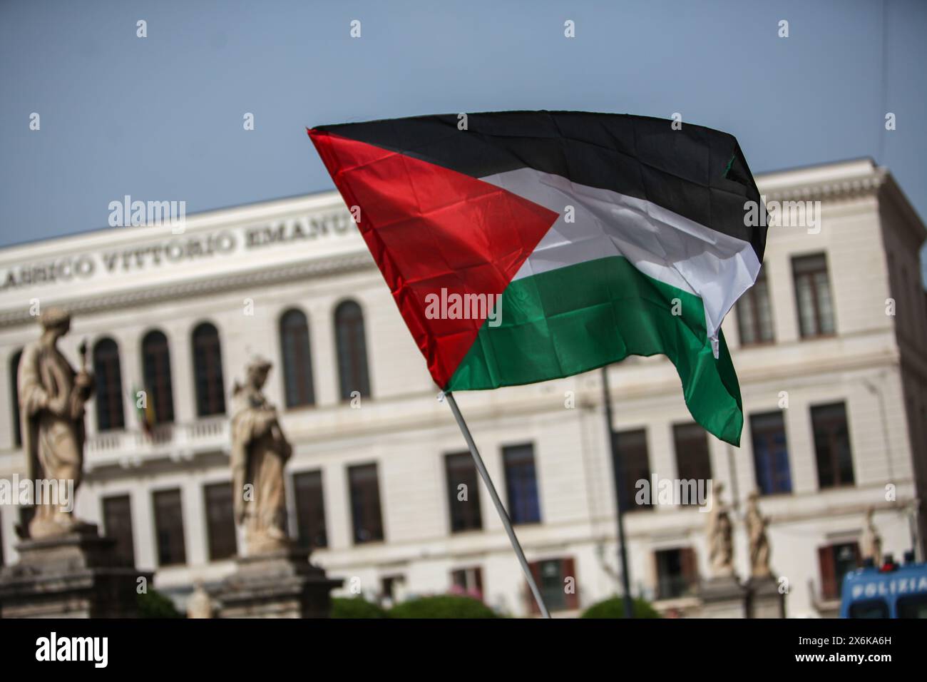Demonstration in Palermo in Solidarität mit Palästina, organisiert von den Studenten der Intifada Studentesca. Stockfoto
