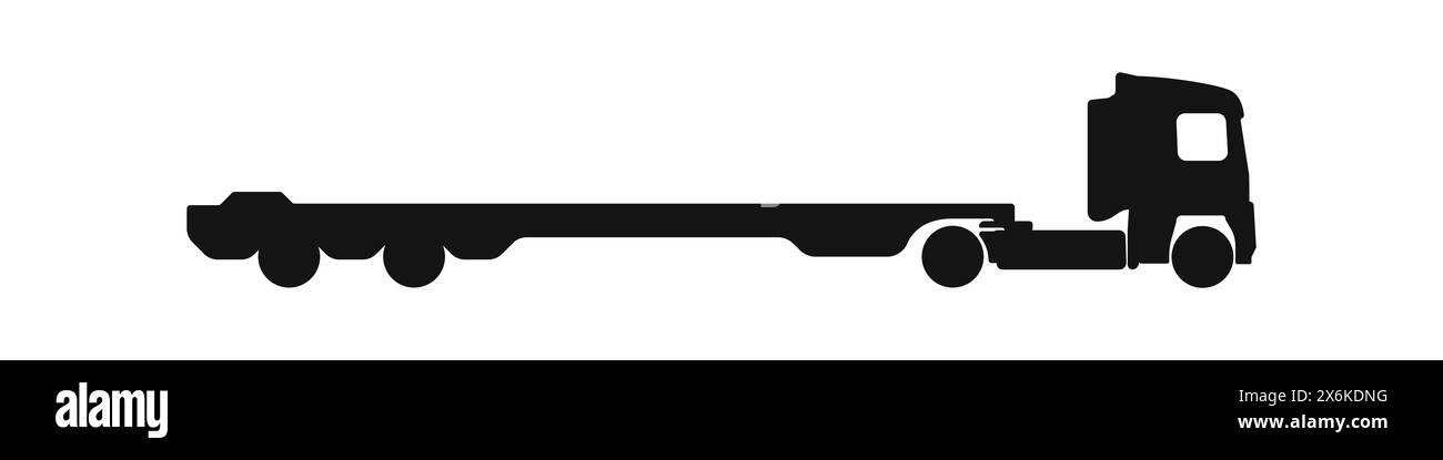 Schwarzer Lkw. Autocar Logo-Vektor. Symbol für Transportservice. Transportvektor der Lieferung. Vektorabbildung. Stock Vektor