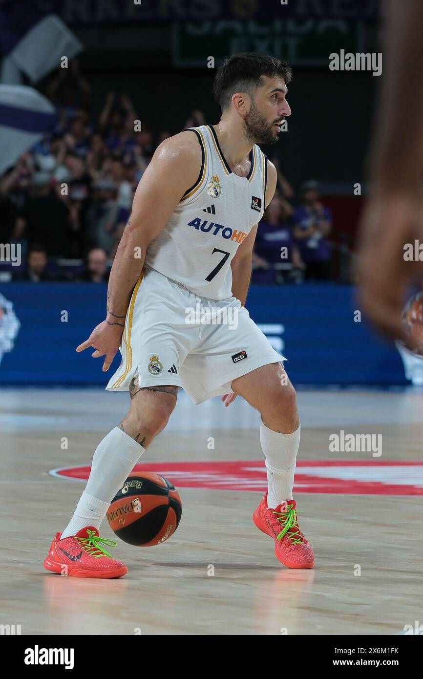 Facundo Campazzo von Real Madrid während des 1. Viertelfinalspiels der Liga Endesa ACB zwischen Real Madrid und Gran Canaria im Wizink Center am Mai Stockfoto