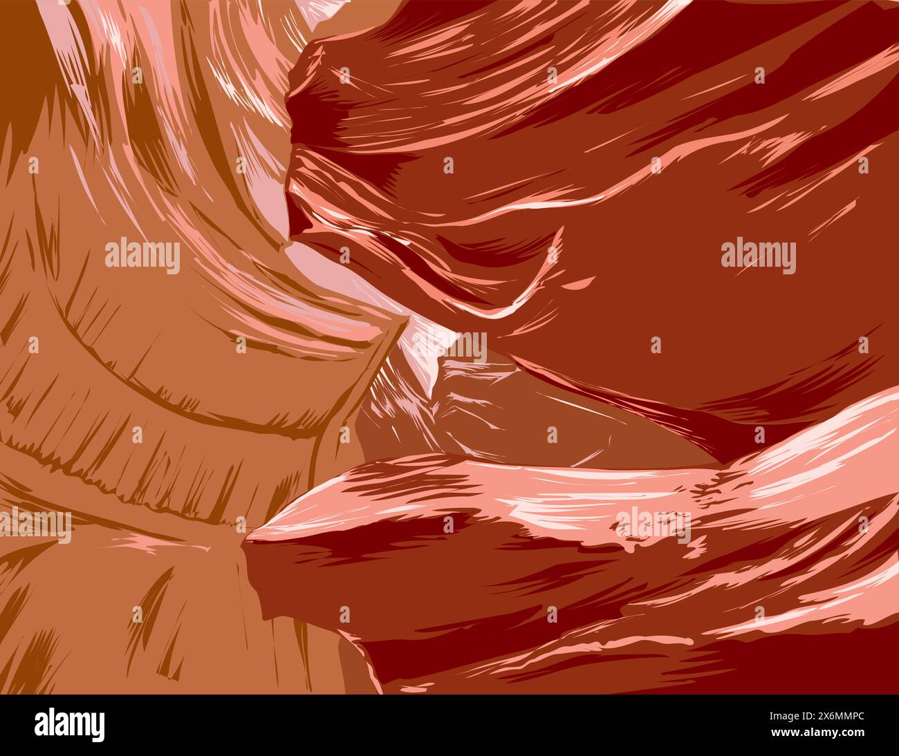 WPA-Plakatkunst des Navajo Upper Antelope Canyon im Lake Powell Navajo Tribal Park östlich von Lechee, Arizona, USA in der Projektverwaltung Stock Vektor