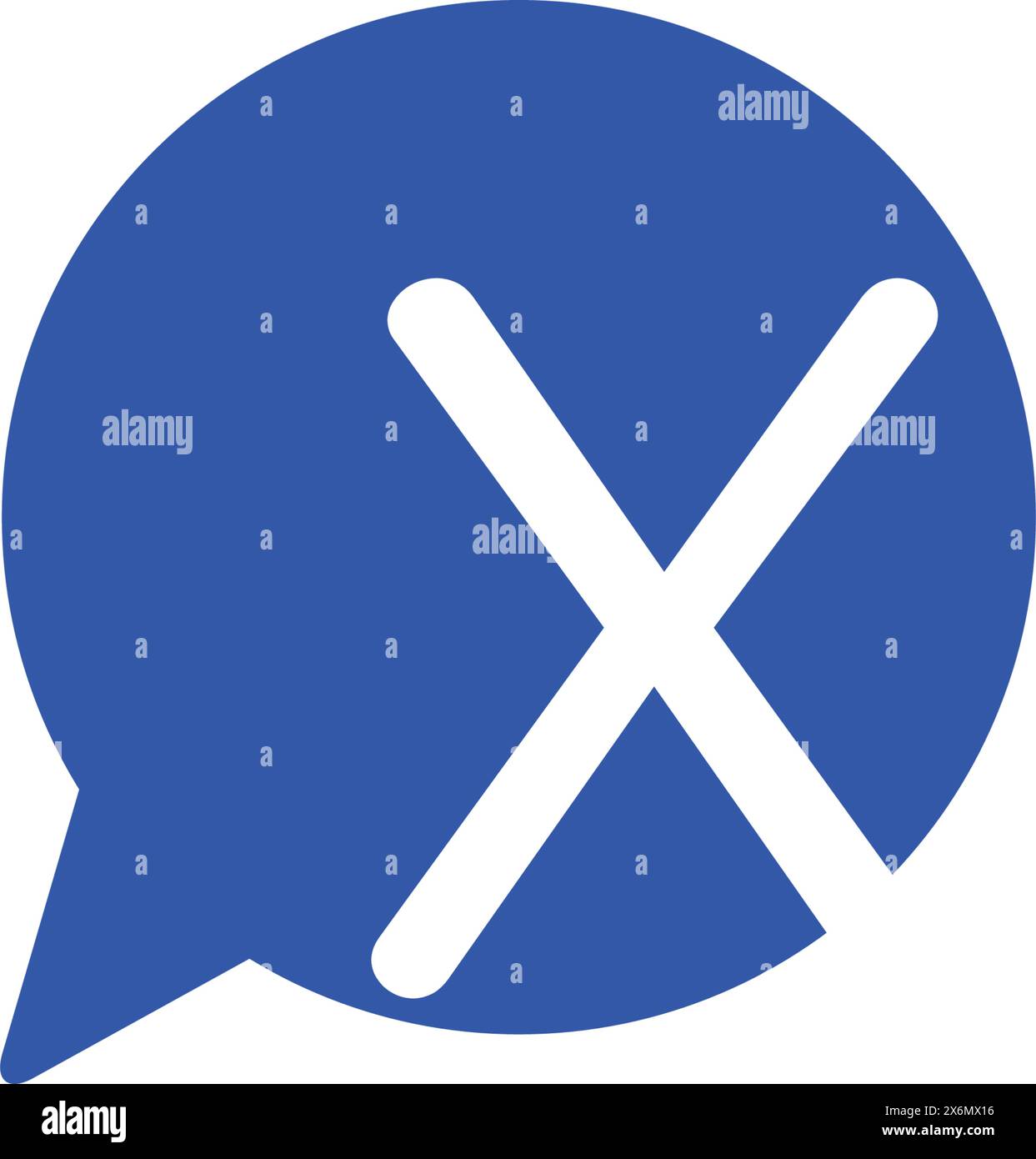 X-Buchstabe mit Chat-Logo Stock Vektor