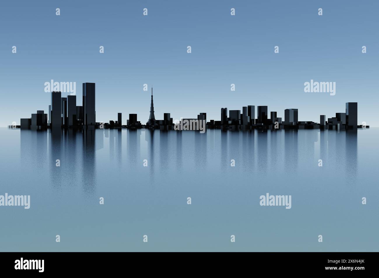 3D-Illustration der Skyline von Tokio Stockfoto