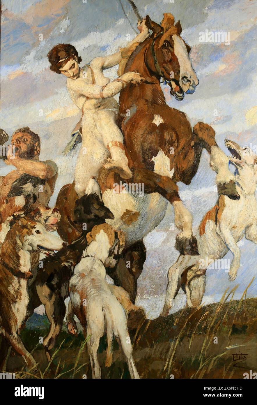 Ettore Tito (italienische Künstlerin) - Diana die Jägerin - 1928 Stockfoto