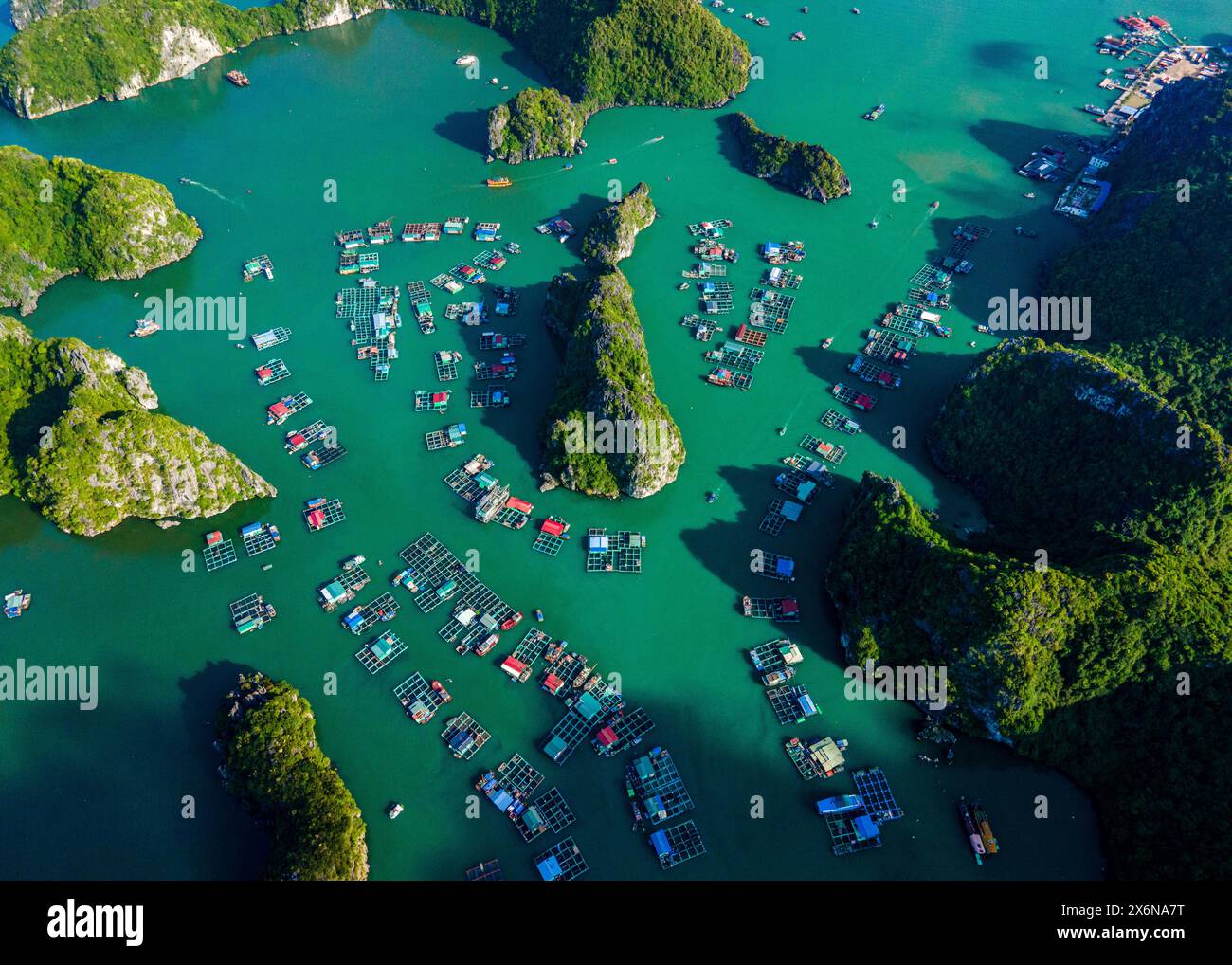 Luftaufnahme von Lan Ha Bay, Hai Phong Stadt, Vietnam Stockfoto