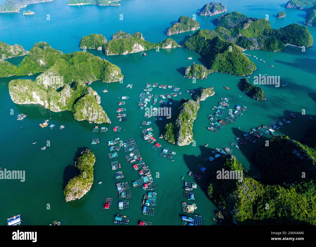 Luftaufnahme von Lan Ha Bay, Hai Phong Stadt, Vietnam Stockfoto