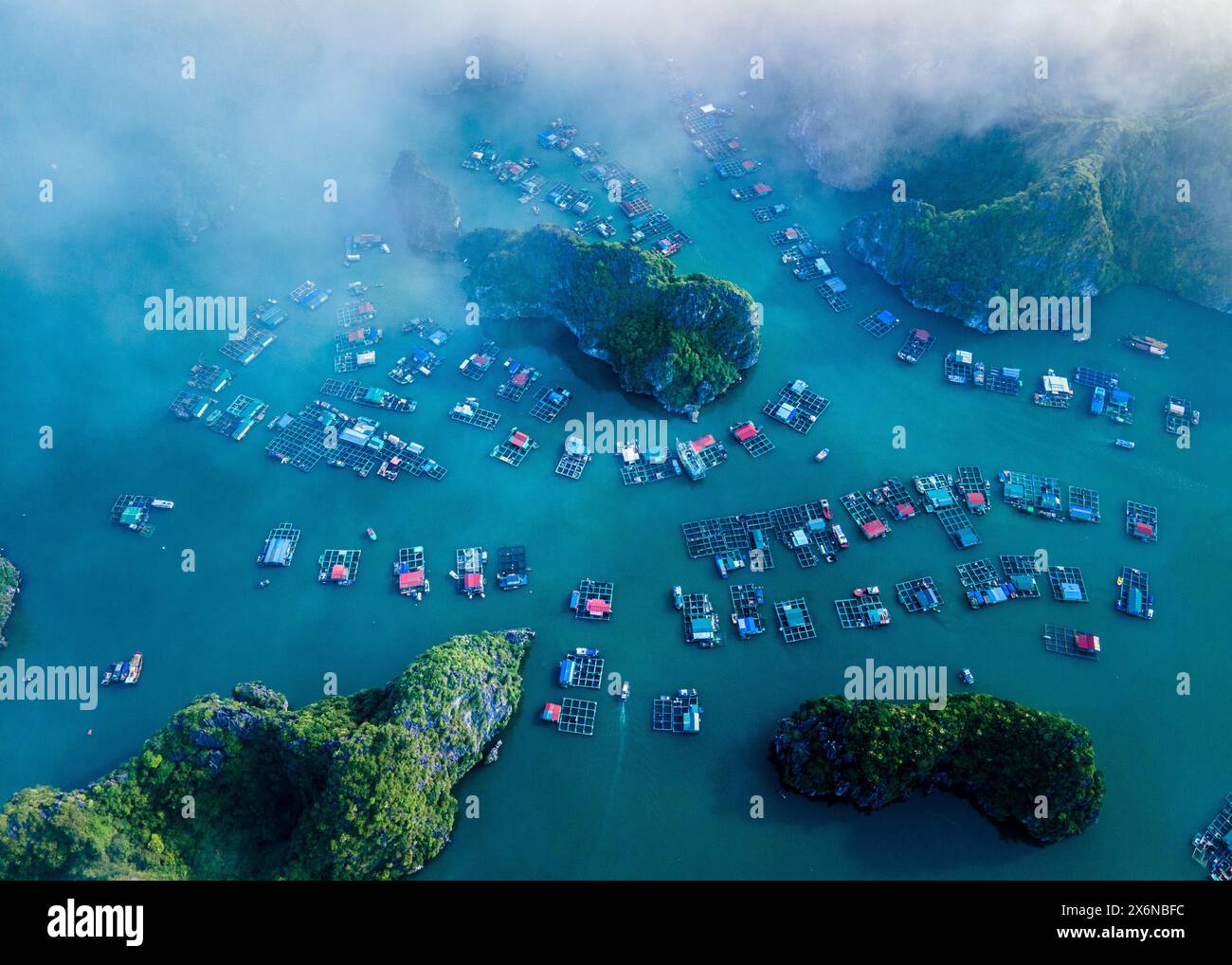 Luftaufnahme von Lan Ha Bay, Hai Phong Stadt, Vietnam Stockfoto
