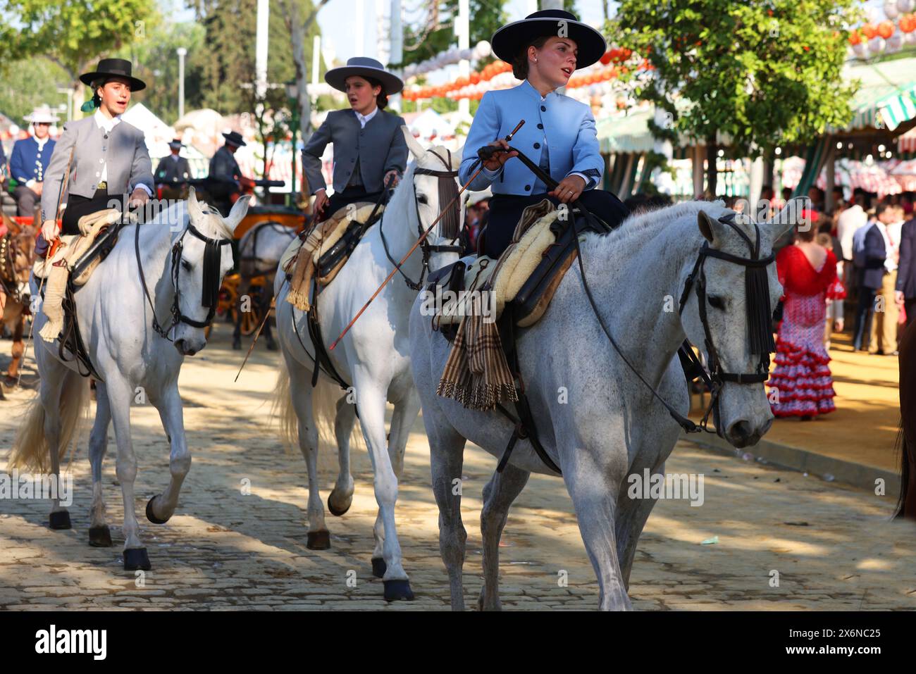 Flamenco, Abril Fair, Aprilmesse, Pferd, Sevilla, Reiter, Reiterin, Andalusien, Spanien, Beauty, Feria de Abril in Sevilla Stockfoto