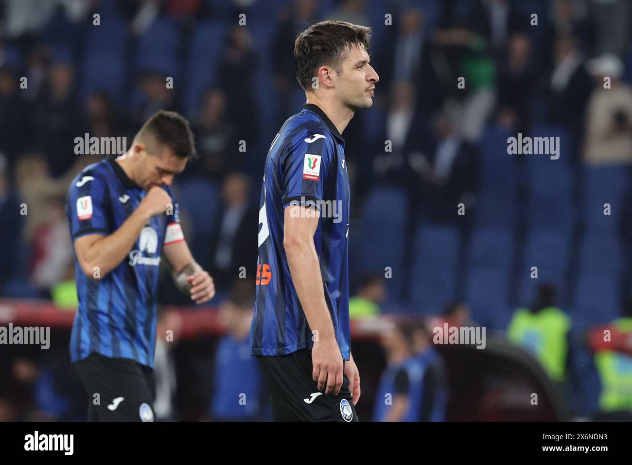 Rom, Italien 15.05.2024: Die Enttäuschung der Atalanta-Spieler nach der Niederlage am Ende des ITALIENPOKALS 2023:2024, Coppa Italia Frecciarossa, foo Stockfoto