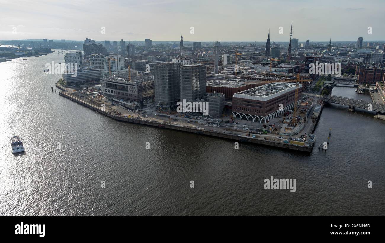 Das Überseequartier in der Hamburger Hafencity kurz vor Fertigstellung Stockfoto