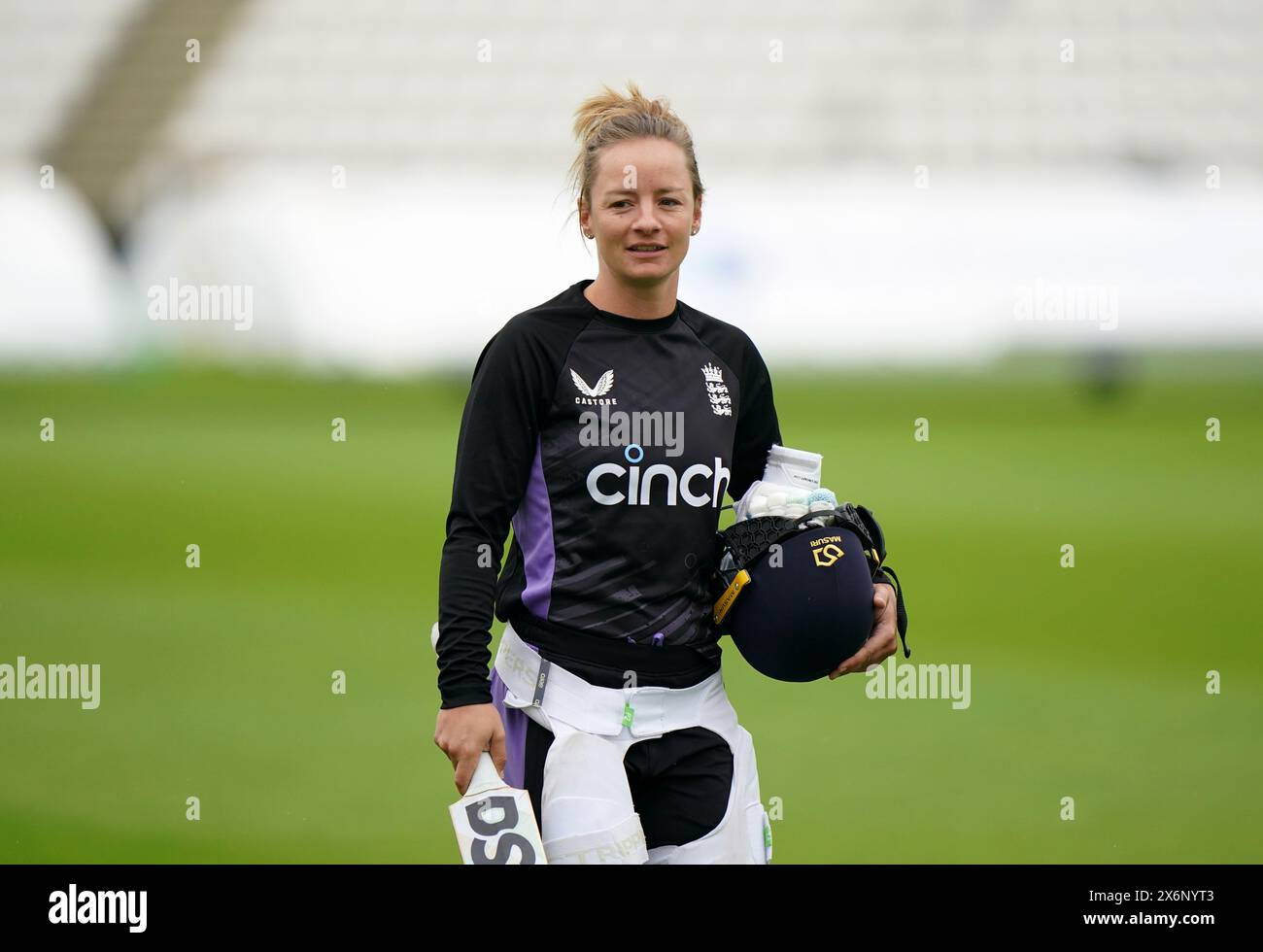 Englands Danni Wyatt während einer Netzsitzung im County Ground, Northampton. Bilddatum: Donnerstag, 16. Mai 2024. Stockfoto