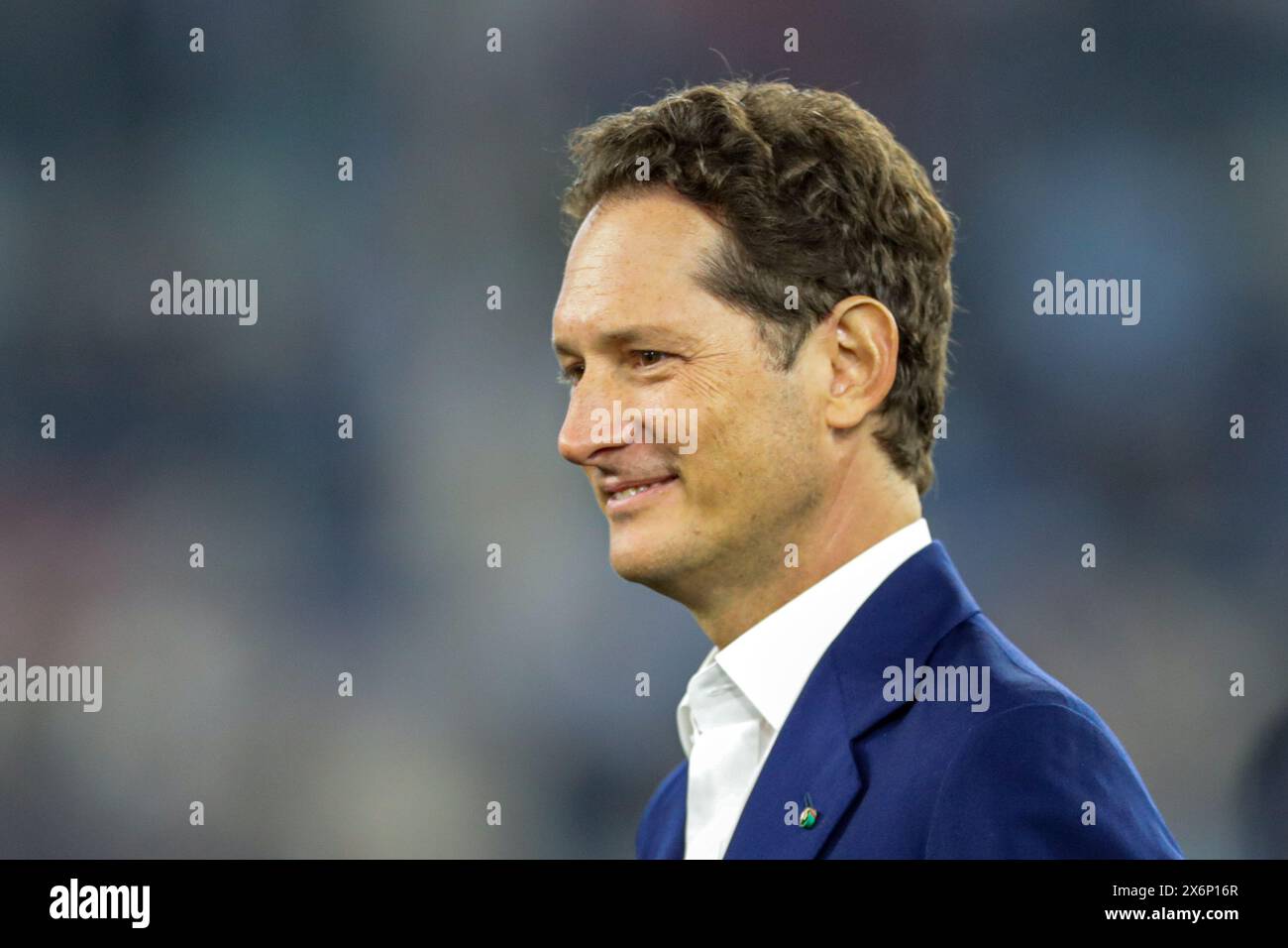 Rom, Italien. Mai 2024. John Elkann wurde 2023/24 im Finale von Coppa Italia zwischen Atalanta Bergamo und Juventus F. gesehen C im Olympiastadion in Rom, Italien Endergebnis; Atalanta Bergamo 0:1 Juventus F. C (Foto: Grzegorz Wajda/SOPA Images/SIPA USA) Credit: SIPA USA/Alamy Live News Stockfoto