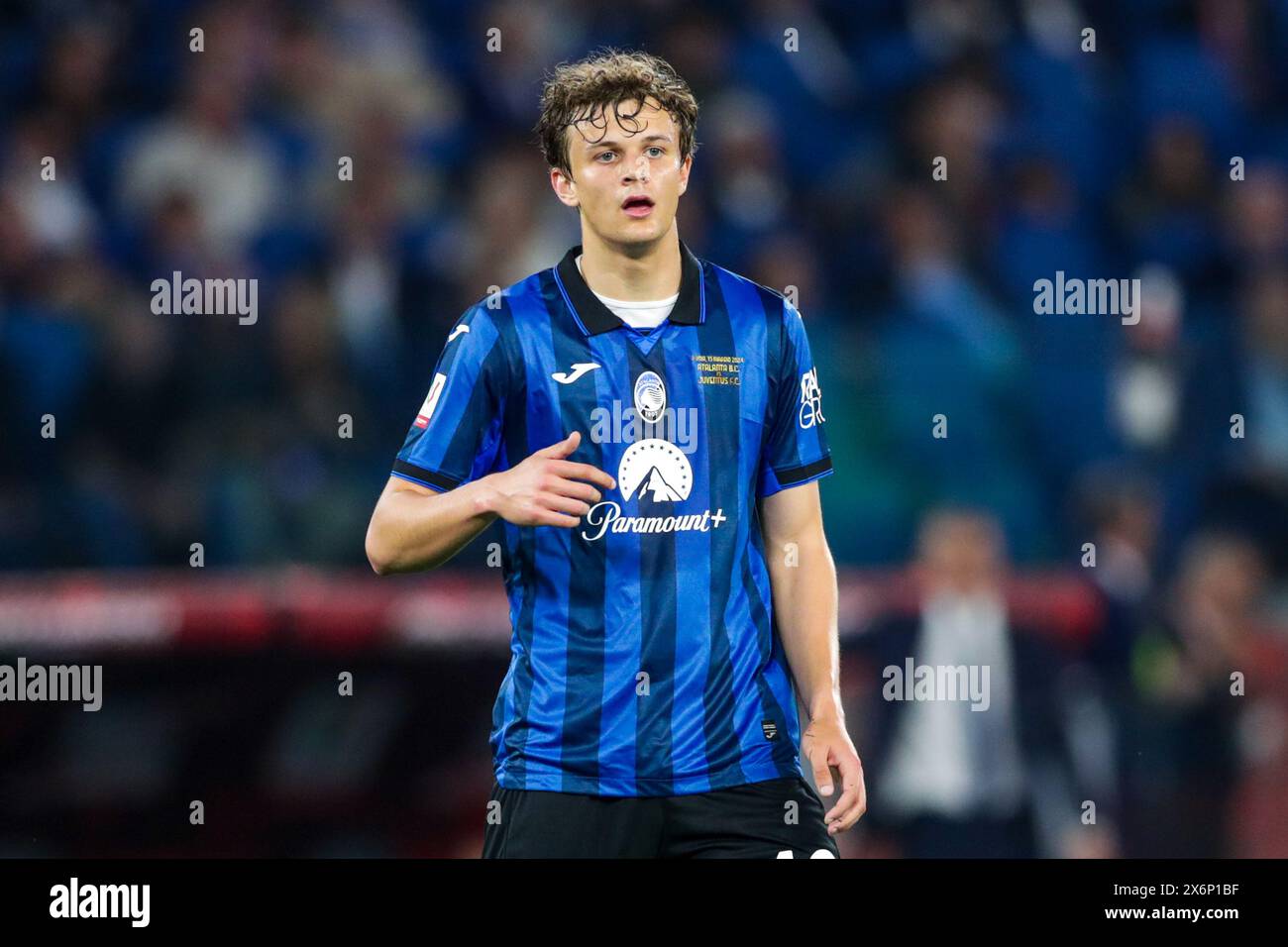 Giorgio Scalvini von Atalanta Bergamo im Finale der Coppa Italia 2023/24 zwischen Atalanta Bergamo und Juventus F. C im Olympiastadion in Rom, Italien Endergebnis; Atalanta Bergamo 0:1 Juventus F. C (Foto: Grzegorz Wajda / SOPA Images/SIPA USA) Stockfoto