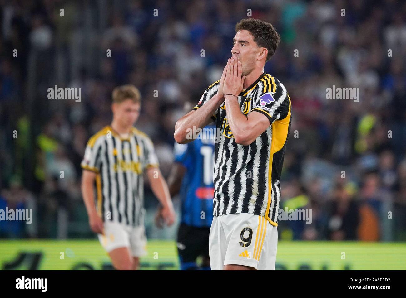 Rom, Italie. Mai 2024. Dusan Vlahovic (Juventus FC) während des Italienischen Cups, Coppa Italia, Finale des Fußballspiels zwischen Atalanta BC und Juventus FC am 15. Mai 2024 im Stadio Olimpico in Rom, Italien - Foto Morgese-Rossini/DPPI Credit: DPPI Media/Alamy Live News Stockfoto