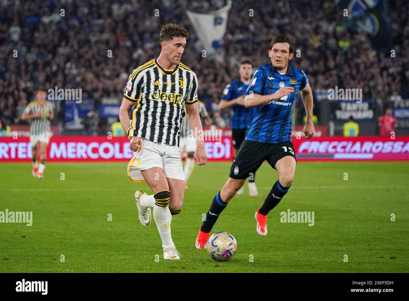 Rom, Italie. Mai 2024. Dusan Vlahovic (Juventus FC) während des Italienischen Cups, Coppa Italia, Finale des Fußballspiels zwischen Atalanta BC und Juventus FC am 15. Mai 2024 im Stadio Olimpico in Rom, Italien - Foto Morgese-Rossini/DPPI Credit: DPPI Media/Alamy Live News Stockfoto